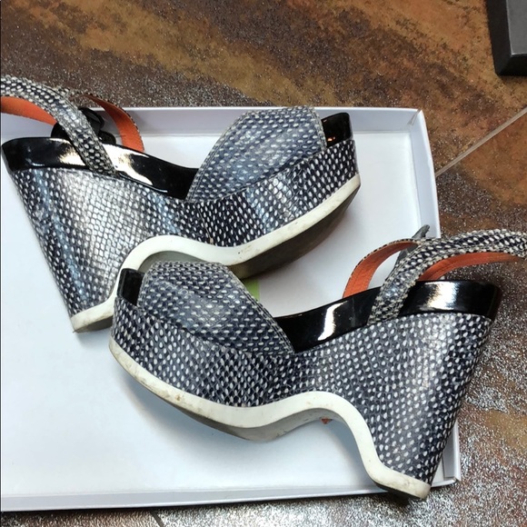 Via Spiga Shoes - Via Spiga faux snakeskin platform wedges